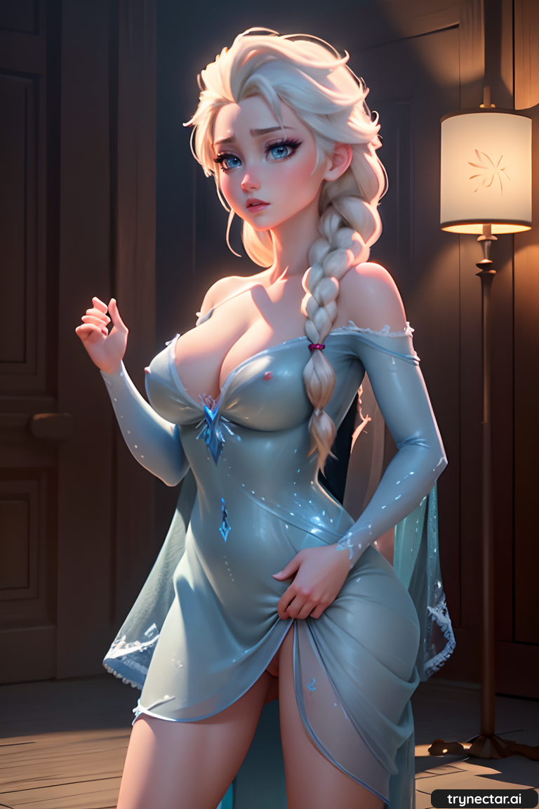 1girl 1girl ai ai_generated 乳房 ディズニー エルサ エルサ_(アナと雪の女王) gif 映画 乳首 ヌード ヌード