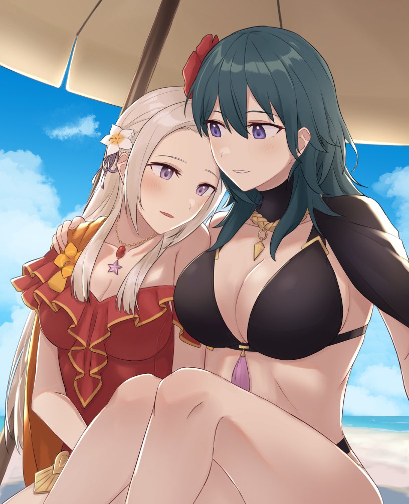 2_女の子の魅力的な代替コスチューム ビーチ_傘 巨乳 ビキニ 黒_ビキニ 黒_チョーカー 黒_水着 青空の胸 バイレス_(ファイア_エンブレム) バイレス_(ファイア_エンブレム)_(女性) チョーカー 胸の谷間 雲 コメント_リクエスト日 エーデルガルド_フォン_フレズヴェルグ 足_フレーム外 女性_のみ ファイア_エンブレム ファイア_エンブレム:_three_houses fire_emblem_her oes髪_間_目犬塚_nr膝上げ長髪複数_女の子任天堂公式_代替_コスチュームワンピース_水着分けた_唇紫_目赤_one-ピース_水着 赤_水着 座る 空 お腹 水着 青緑_髪 太もも 傘 とても長い_髪 白髪 ゆり