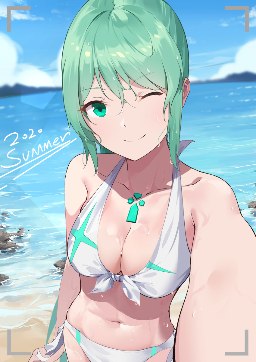 1girl 1girl ;) 不条理な解像度 アクアアイズ アクアヘア アームサイド 裸肩 ビキニ 青空 胸 胸ジュエル 胸の谷間 閉じた口 鎖骨 コメント カウボーイ ショットデイ 英語コメント 英語テキスト エヴァン(ピクシブ7510743) フロントタイビキニトップ フロントタイトップ宝石 ホルターネック 高解像度 ビューア 中胸 おへそ ネオントリム 任天堂海片目閉じて外側に伸ばした腕プネウマ(ゼノブレイド)リボンロック自撮りサイドタイ_ビキニ_ボトム サイドロック スカイ スマイル スポイラー お腹 水着 ファインダー 水 ホワイト_ビキニ ホワイト_リボン ゼノブレイド_(シリーズ) ゼノブレイド_クロニクルズ_2