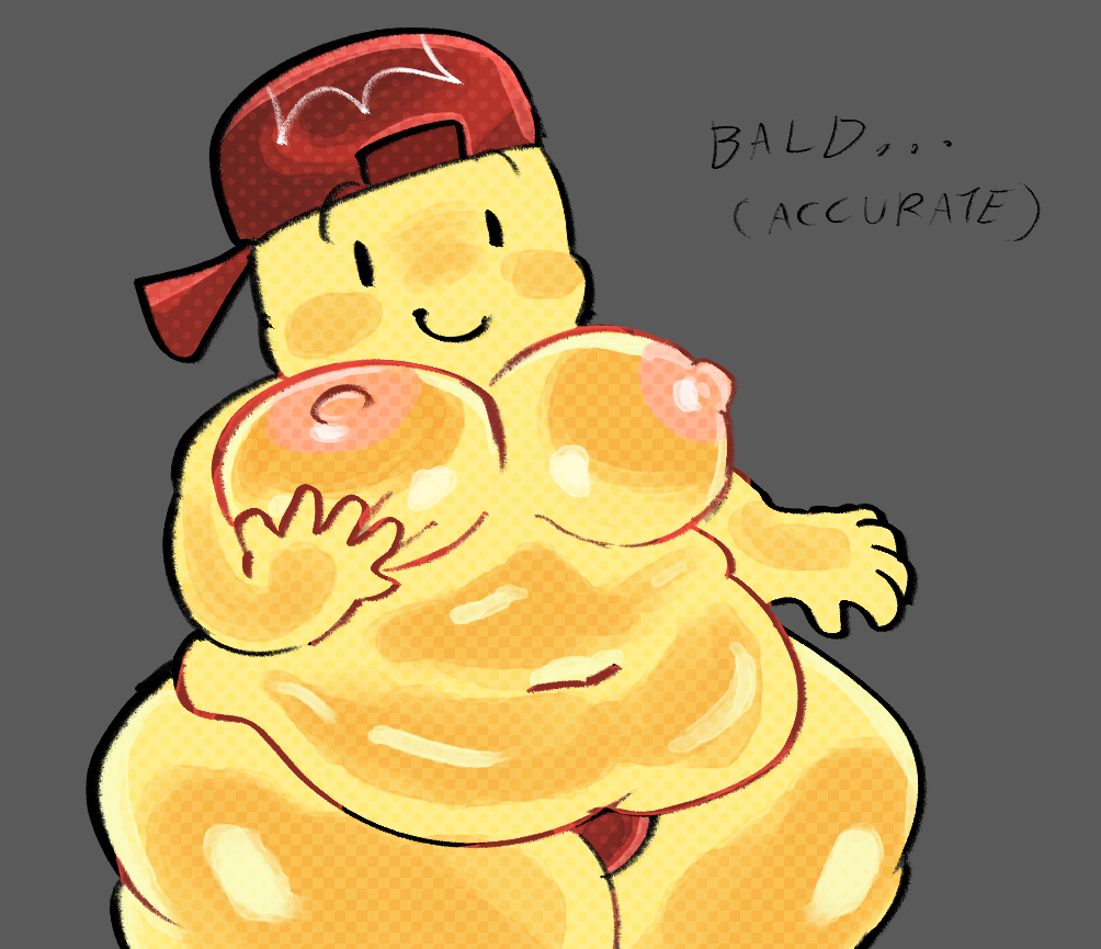 1girl 2024 乳輪 後ろ向き_野球帽 後ろ向き帽子 野球帽 ビーディーアイズ クマ_(ゲーム) クマ_アルファ お腹 大きな乳輪 大きなお腹 大きな胸 大きな胸 赤面 胸を掴む 胸を絞る 乳房に焦点を当てる チャル(クマ) ぽっちゃり 色付き かわいい ドット目 脂肪お腹 脂肪フェチ 脂肪太もも掴み 自分の胸 グロスシング_(アーティスト) ) ハッピーハット hat_only humanoid man_boobs moob おへそ 乳首 nonbinary_(伝承) 肥満、肥満、女性化型、太り過ぎ、ヒューマノイド、ピンク、乳首、ふくよかなロブロックス、ロブロックス ゲーム ロブロックス、光沢のある肌、笑顔、ソロ、フォーカス、スーパーチャブ、テキスト、太い、太もも、太もも、頭より大きい、頭より大きい、下着のみ、広い、ヒップ、黄色、体、黄色、肌