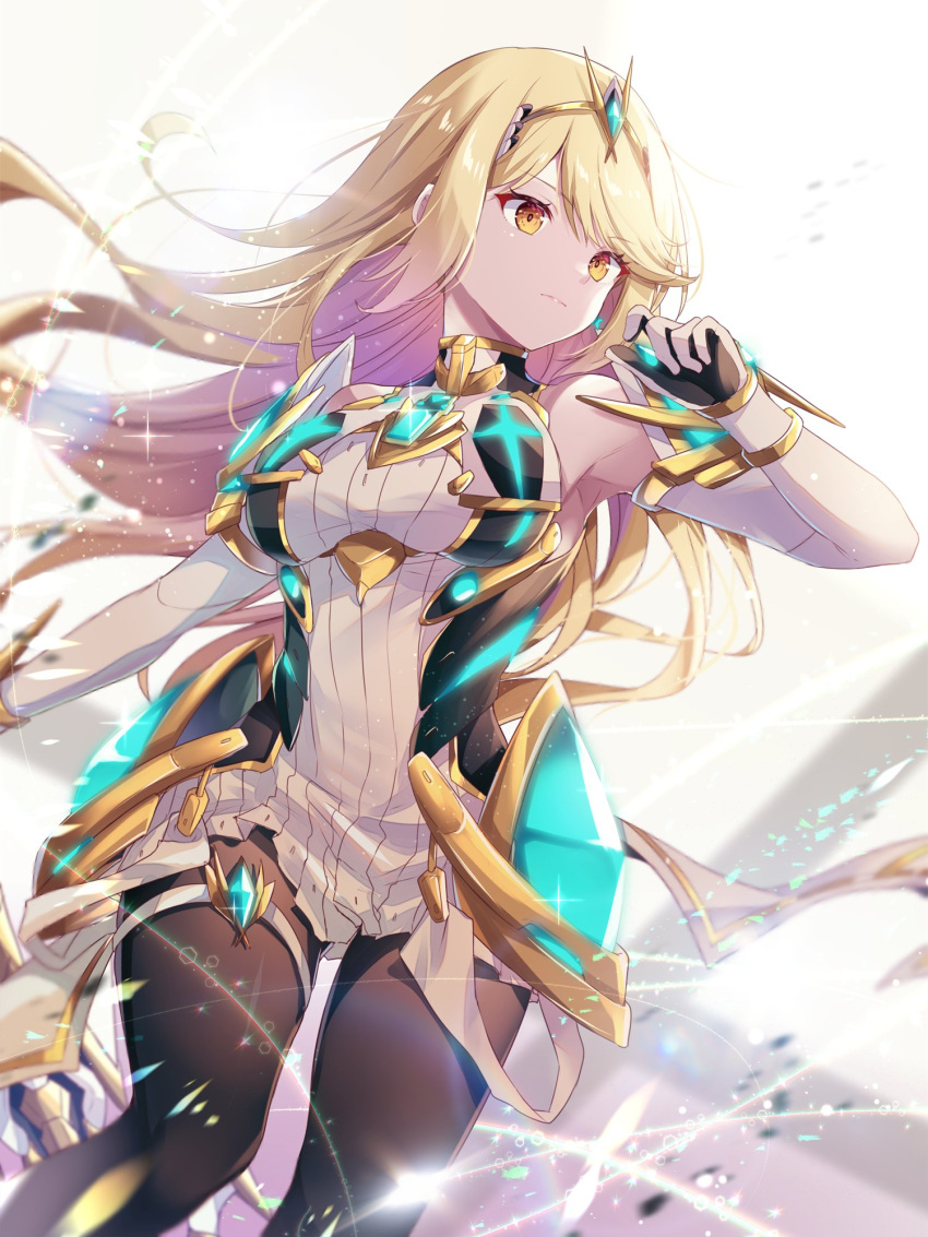 1人の女の子 魅力的 巨乳 黒パンスト 金髪 胸の宝石 解説リクエスト コアクリスタル(ゼノブレイド) カウボーイショット 高解像度 長髪 ミスラ パンスト ティアラ ウイフララ 白背景 ゼノブレイド(シリーズ) ゼノブレイドクロニクル2 黄色い目