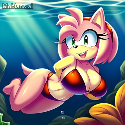 1人の女の子 ai_generated amy_rose anthro 裸足 巨乳 ビキニ 胸 cartoolover 胸の谷間 足 女性 フリーダイビング 毛皮のような ハリネズミ 巨大な胸 mobians.ai へそ 海 赤いビキニ 赤い水着 海 セガ ソロ ソニック(シリーズ) ソニック・ザ・ヘッジホッグ(シリーズ) 水泳 水着 水中 水